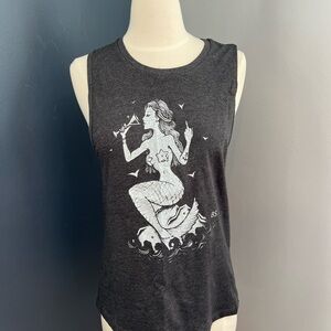 NEW Board Stiff Cape Cod Graphic Tank Dark Gray Mermaid Size M